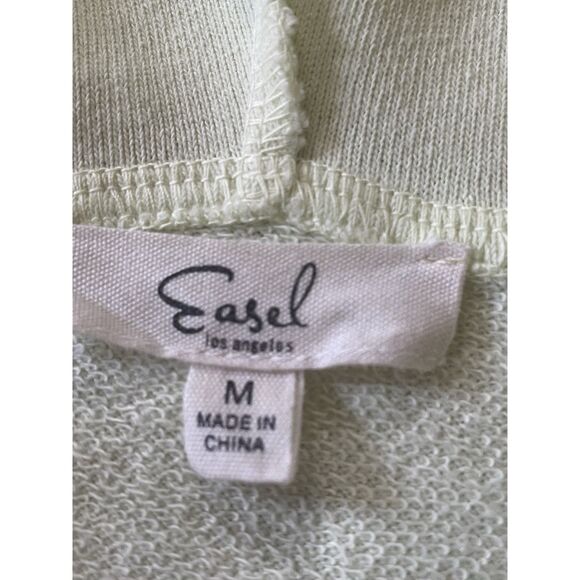 Easel Los Angeles Acid Green Ombre Distressed Hoodie Tee Unisex Size M - Picture 2 of 6